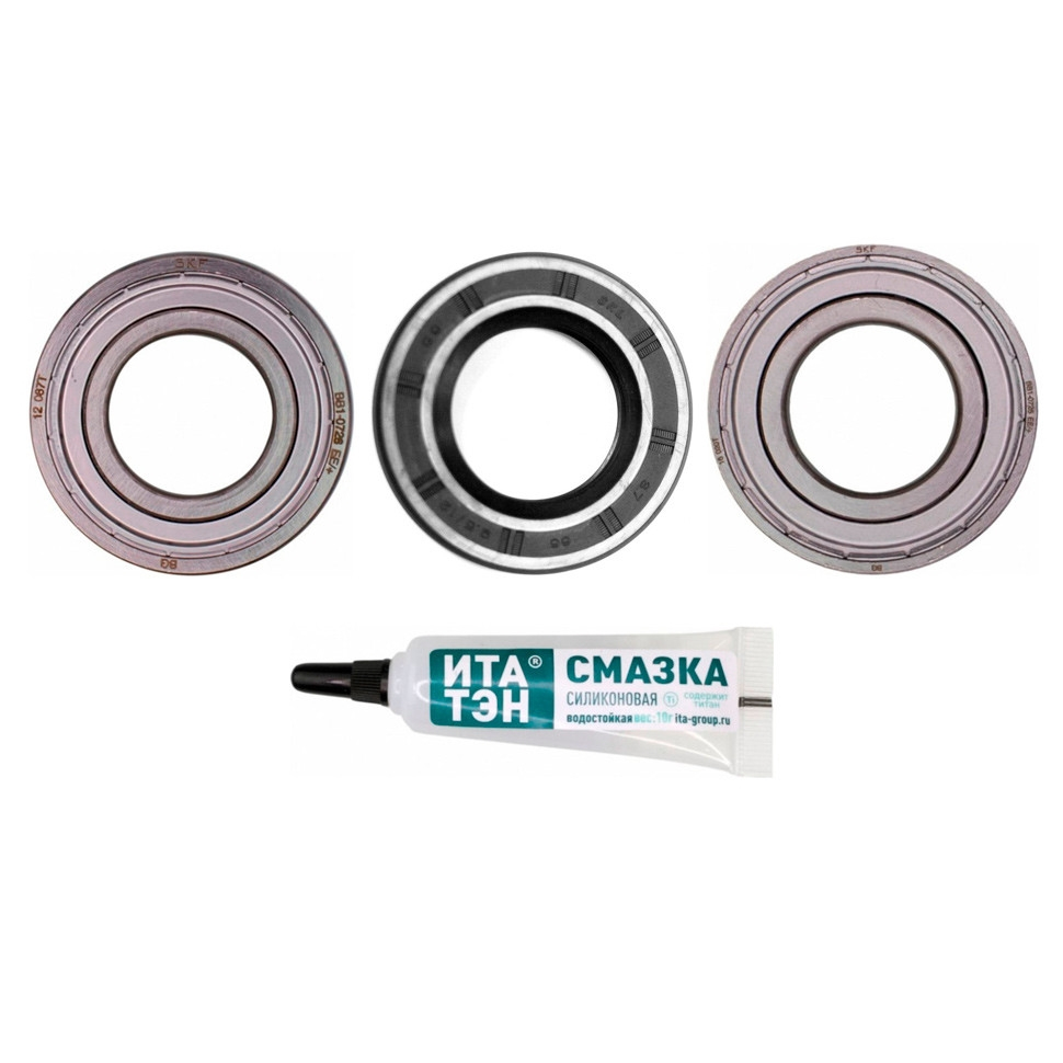 Ремкомплект для стиральных машин LG сальник + подшипники 2 шт + смазка, 11100042 Ремкомплект для стиральных машин LG сальник + подшипники 2 шт + смазка, 11100042