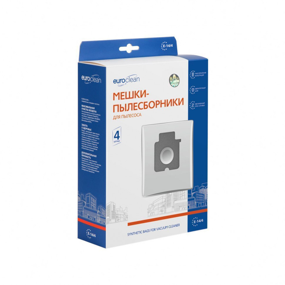 Мешки-пылесборники для пылесосов Panasonic, Samsung синтетические, 4 шт, Euroclean , E-14/4NZ