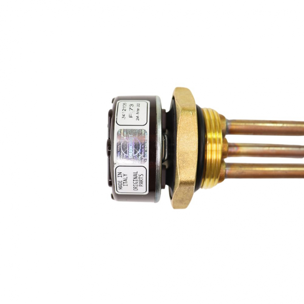 Комплект ТЭН 1,5кВт (1500Вт) RDT резьбовой 42мм для нагрева воды Аристон + терморегулятор + прокладка, 50301