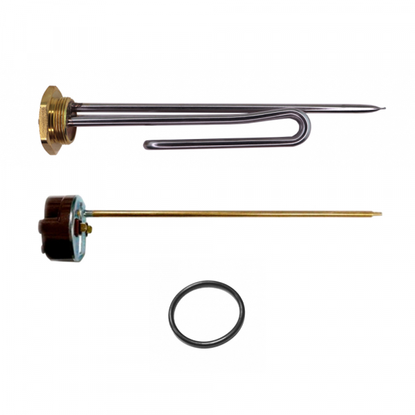 ТЭН 2,5кВт (2500Вт) RCT, резьбовой 42 мм для Ariston, De Luxe, Real, Thermex, под анод М6 + термостат + прокладка, P40325