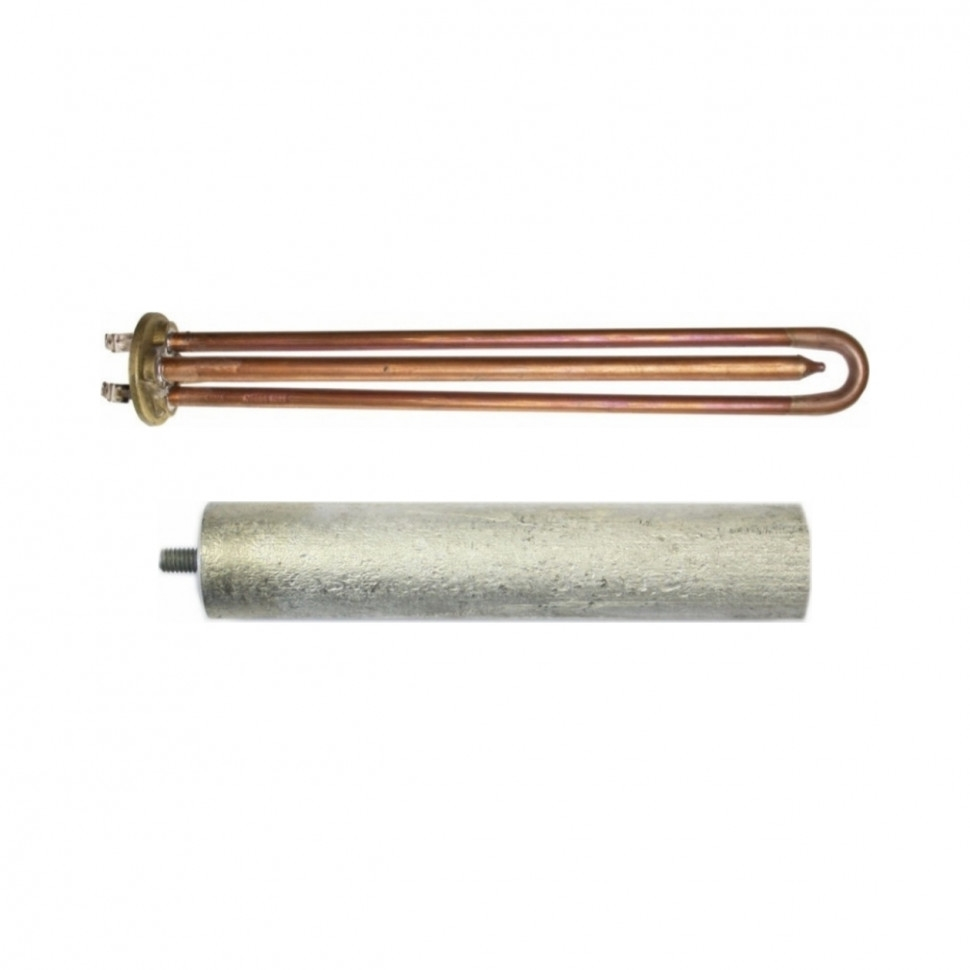 Комплект ТЭН 1,5 кВт (1500 Вт) RCF для водонагревателя Ariston VLS, Superlux, Simat, под анод М5, трубка под термостат 10мм + анод, 202152K1