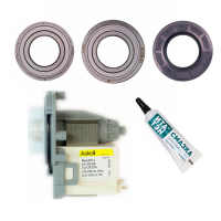 Ремкомплект для стиральных машин Electrolux, Zanussi сливной насос + сальник + подшипники 2 шт + смазка, 11100024 Ремкомплект для стиральных машин Electrolux, Zanussi сливной насос + сальник + подшипники 2 шт + смазка, 11100024