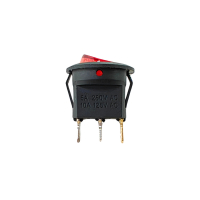 Выключатель круглый одноклавишный D20/22мм, 6А, 250V, 2 положения, с сигнальной лампой, Thermex, 66216